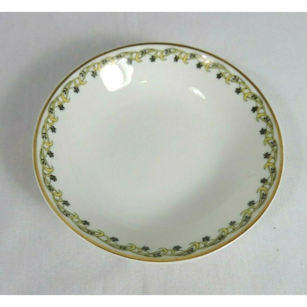 Haviland Schleiger 101 Black Flower Yellow Scroll Fruit Dessert Sauce Bowl